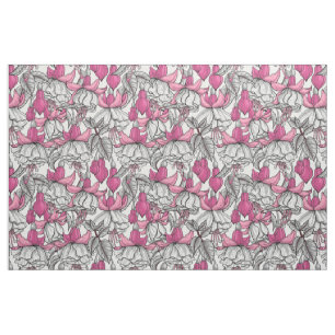 Tecido Fúcsia em branco e rosa