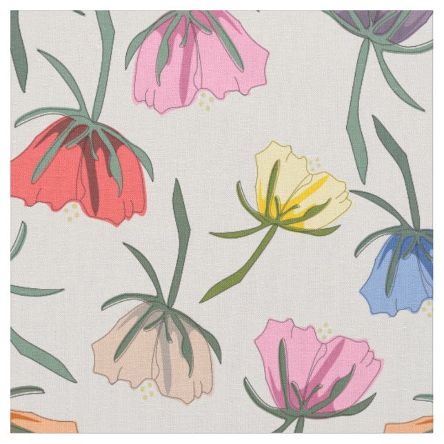 Tecido Fun Colorful Floral Design on Cotton (Detalhe)