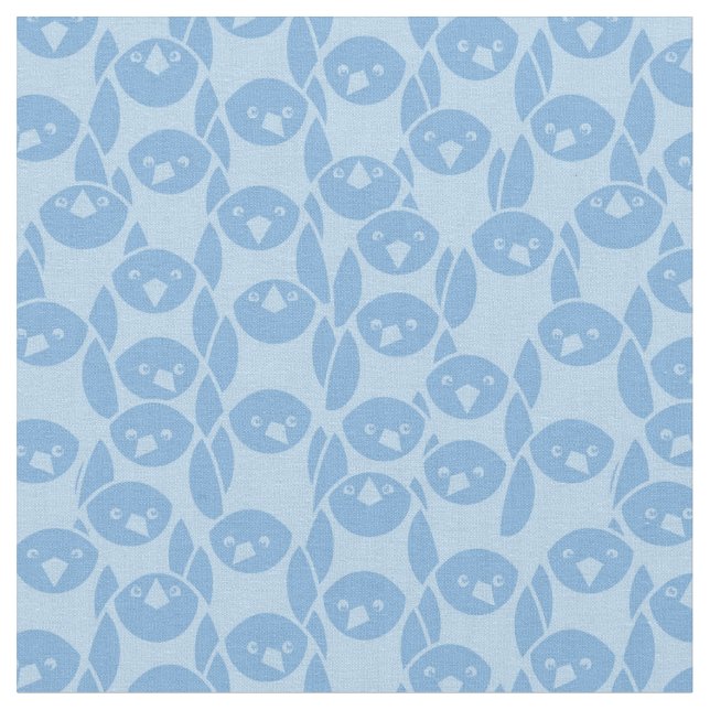 Tecido Fundo azul do teste padrão dos pinguins (Detalhe)