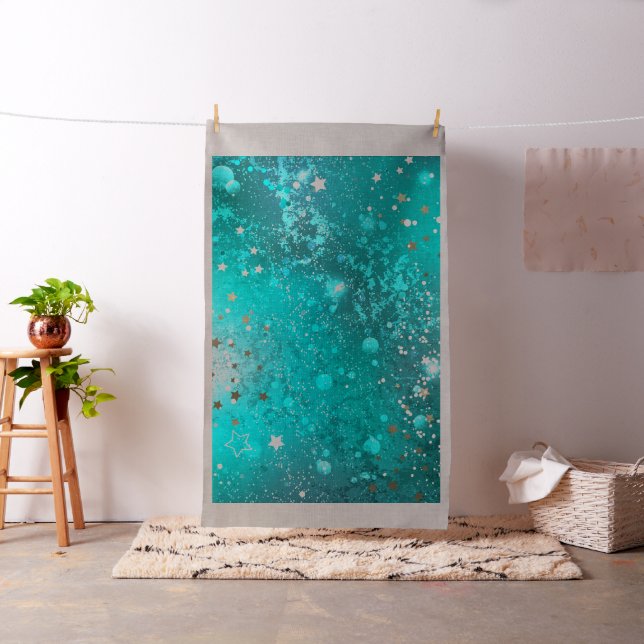 Tecido Fundo do Mint Turquoise Foil (In Situ)