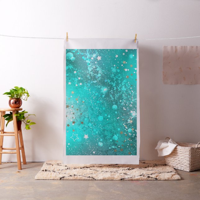 Tecido Fundo do Mint Turquoise Foil (In Situ)