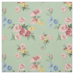 Tecido Fundo floral, verde Pastel feminino customizável