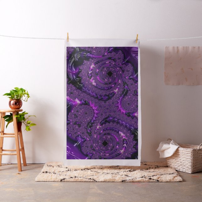 Tecido Funky Bold Boho Purple Digital Abstrato Fractal (In Situ)