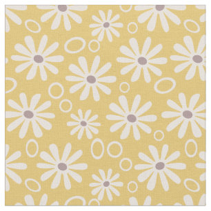 Tecido Funky Daisies e Bolhas Amarelo