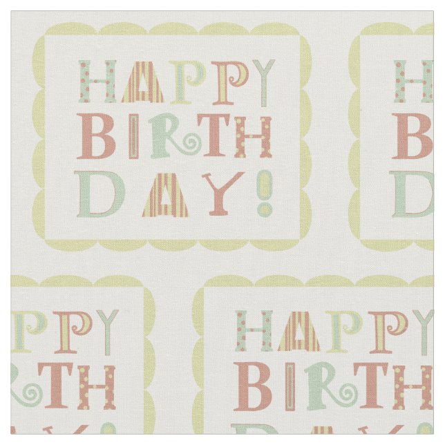Tecido Funky do feliz aniversario (Detalhe)
