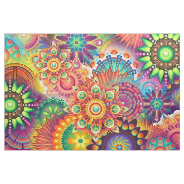 Tecido Funky Retro Pattern Abstrato Bohemian (Jarda)