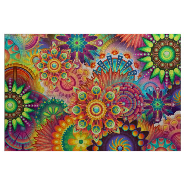 Tecido Funky Retro Pattern Abstrato Bohemian (Jarda)