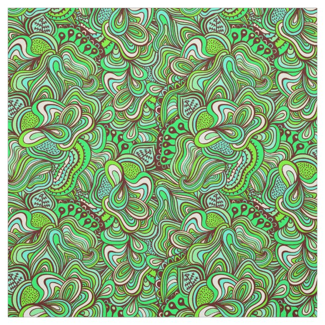 Tecido Funky Swirled Abstrato Verde (Modelo)
