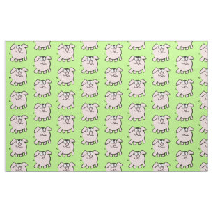 Tecido Funny 2 Cartoon Illustration Pig Escolher Cor F