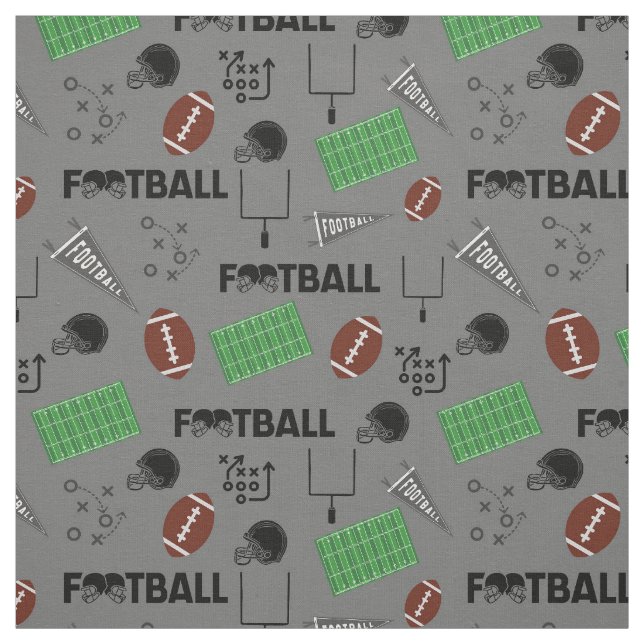 Tecido Futebol divertido em Cinzas (Modelo)