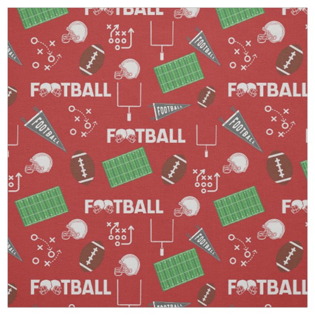 Tecido Futebol divertido em vermelho (Modelo)