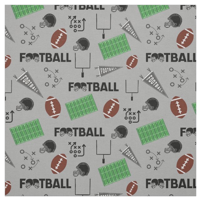 Tecido Futebol divertido na Cinza (Modelo)