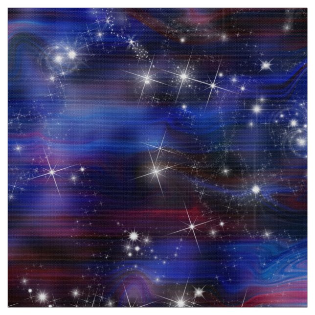 Tecido Galáxia roxa linda imagem de céu estrelado (Modelo)