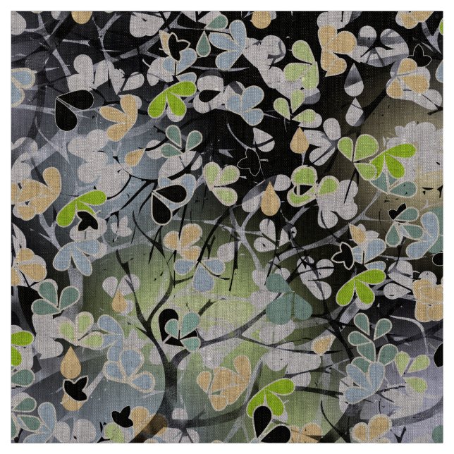 Tecido Galhos de primavera de abstrato sem costura folhas (Modelo)