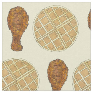 Tecido Galinha e Waffles Comida Sul
