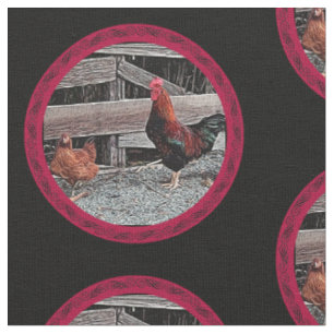 Tecido Galo Majestoso com Hen