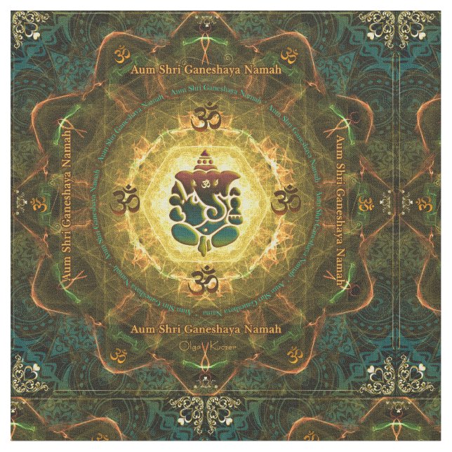 Tecido Ganesha - sucesso, vitória, prosperidade, (Detalhe)