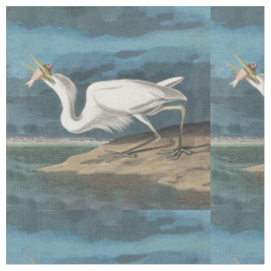 Tecido Garça Branca Grande de Audubon: Ave Costeira Vinta