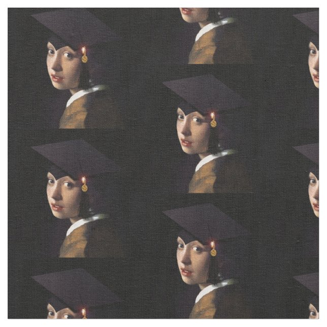 Tecido Garota de Vermeer com Boné de Formando (Detalhe)