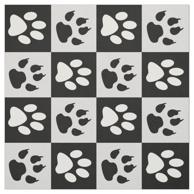 Tecido Garras e patas brancas pretas verificadas (Modelo)