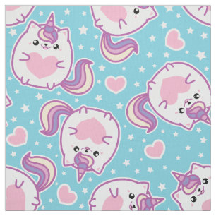 Tecido Gatinho do Unicórnio Cute Chubby Kitschy