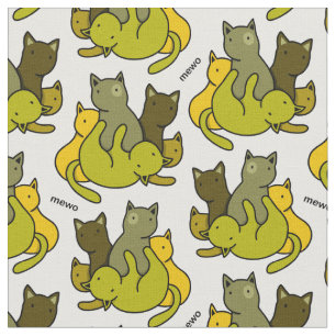 Tecido Gatinhos de oliveira