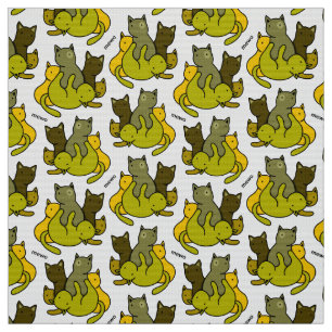 Tecido Gatinhos de oliveira
