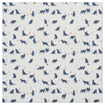 Gatinhos e peixes vermelhos azuis