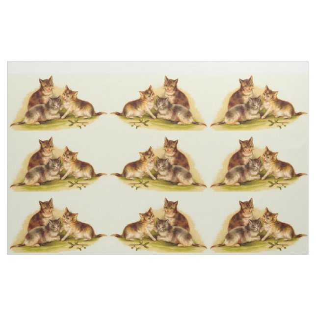 Tecido Gatinhos vitorianos (Fat Quarter)