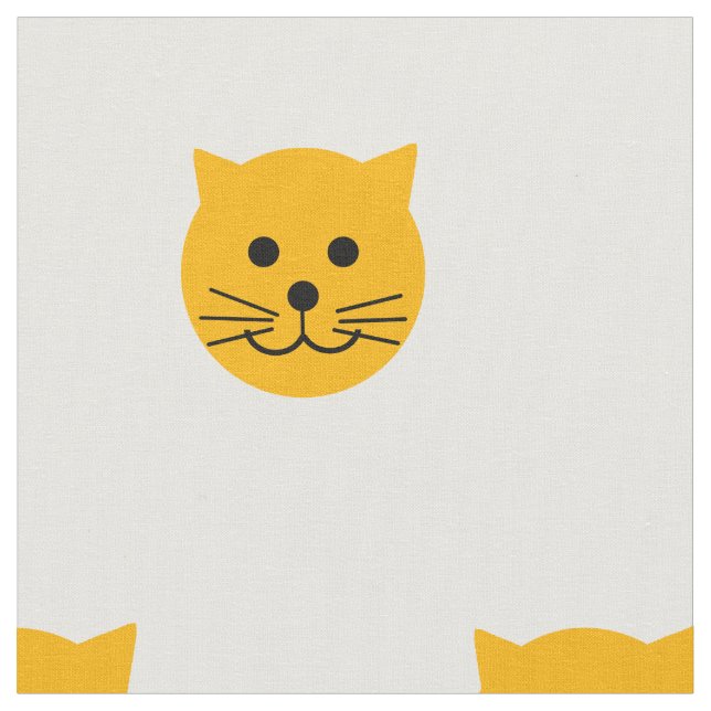 Tecido Gato amarelo fofo (Detalhe)