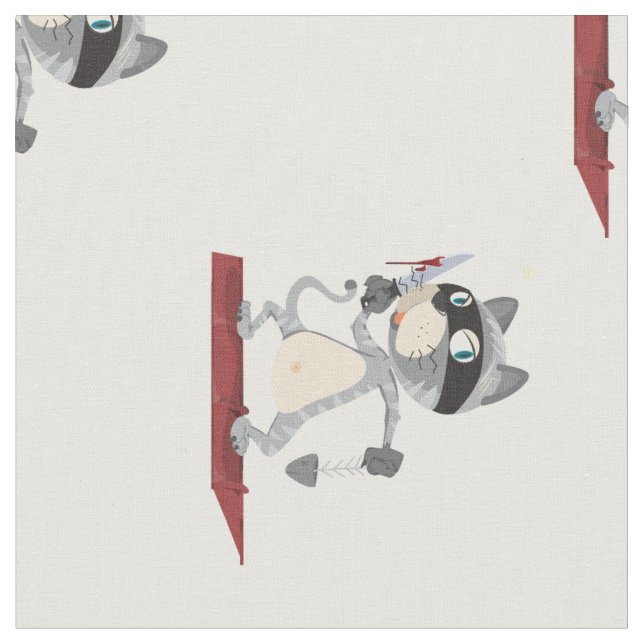 Tecido gato com faca (Detalhe)