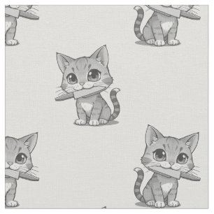 Tecido gato com faca