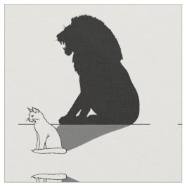 Tecido Gato com sombra de leão