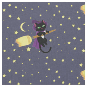 Tecido Gato de Bruxa Voadora