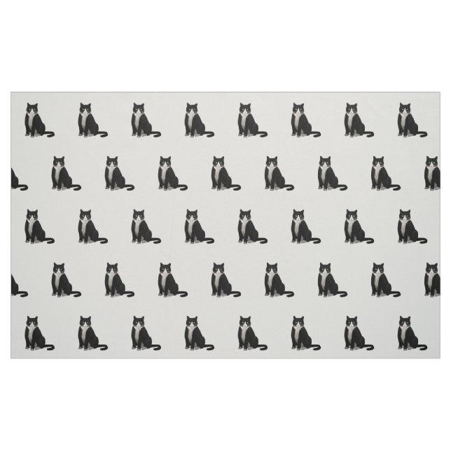 Tecido Gato de smoking preto e branco (Fat Quarter)