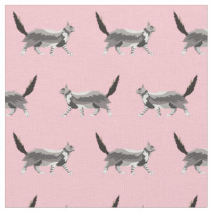 Tecido gato-do-mato-rosa