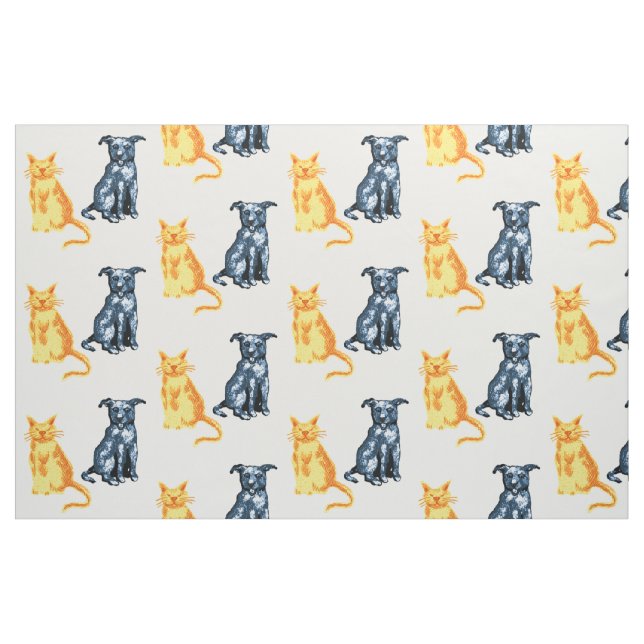 Tecido Gato e cão (Fat Quarter)