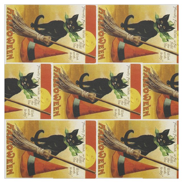 Tecido Gato Negro Halloween (Modelo)