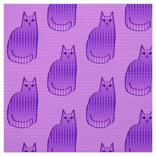 Tecido Gato, orquídea e roxo modernos do meio século