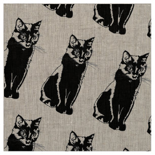 Tecido Gato preto