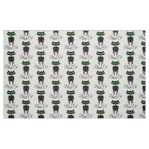 Tecido Gato preto com olhos verdes