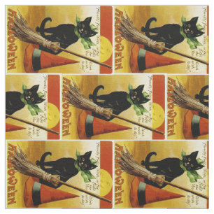Tecido Gato preto do Dia das Bruxas