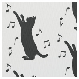 Tecido Gato que joga com notas da música