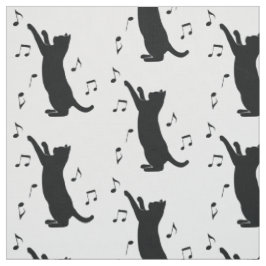 Tecido Gato que joga com notas da música