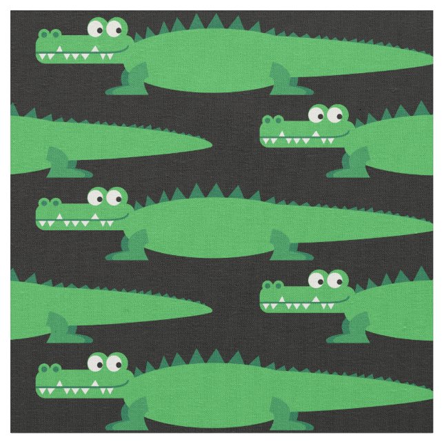 Tecido Gators Kids Alligator Crocodile Cartoon (Detalhe)