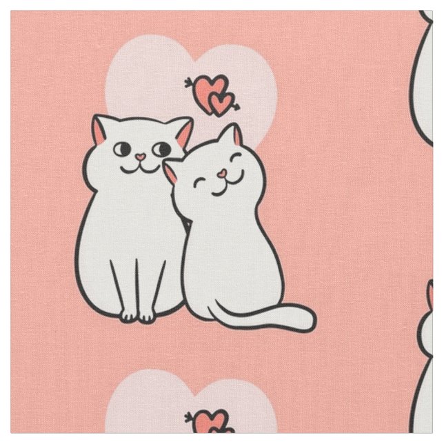 Tecido Gatos Adoráveis em Fundo Rosa (Detalhe)