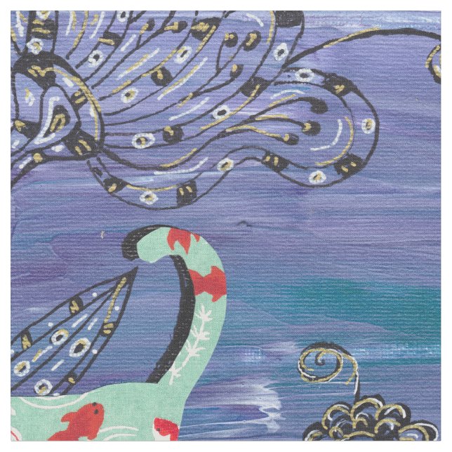 Tecido Gatos do peixe dourado (Detalhe)