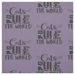 Tecido Gatos governam os sussurros de cartas da moda mund