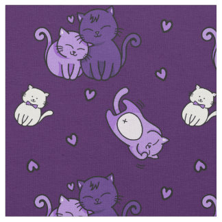 Tecido Gatos Roxos Cujos Gatos São Roxos, com Preguiçosa,