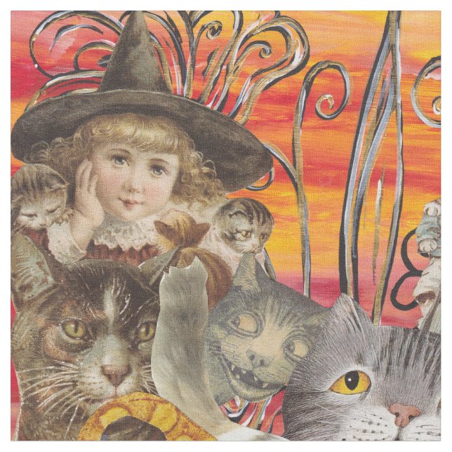 Tecido Gatos uma abundância (Detalhe)